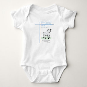 Great Grandson Baptism Blue Lamb Personalised Baby Bodysuit