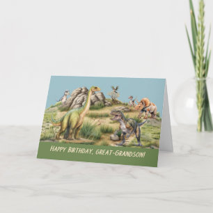 Great Grandson Birthday Baby Dinosaur Life-Like Card