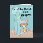 Great Grandson Birthday Beach Funny Cool Racoon Card<br><div class="desc">Your fun loving great grandson will surely love this card once you hand him this on his upcoming birthday celebration. Since he loves the sun and water so much,  he will definitely join this cool racoon in riding the waves.</div>