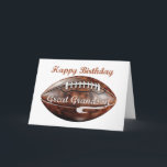Great Grandson Birthday Grunge Large Football  Card<br><div class="desc">The Great Grandson Birthday Grunge Large Football card is an ideal choice for sports fans who appreciate a rugged and bold design. The card features a dynamic grunge aesthetic, combining distressed textures and edgy graphics that give it a unique, contemporary feel. Dominating the front is a large, vibrant image of...</div>