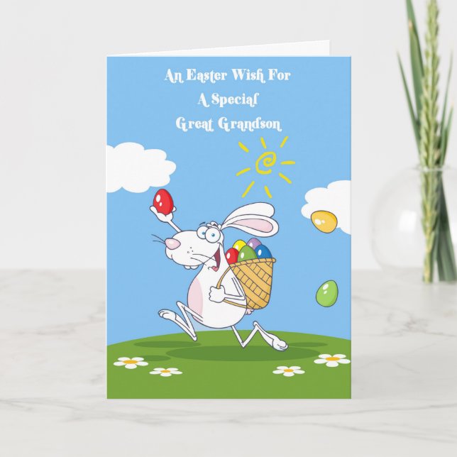 Great Grandson Blessings Easter Card (Front)