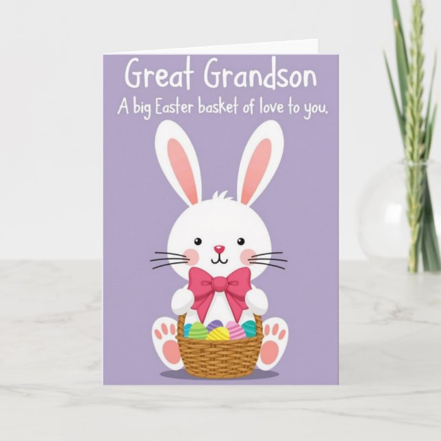 Great Grandson Easter Basket Card (Front)