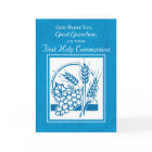 Great Grandson First Communion Blue, Wheat, Grapes