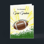 Great Grandson Football Birthday Card<br><div class="desc">Give your football loving great grandson a football card with an explosive football theme! A football with the words 'To a wonderful great grandson'.</div>