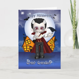 great grandson fun vampire halloween greeting card