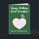 Great Grandson Golf Sports Heart Birthday Card<br><div class="desc">Send a hole in one birthday greeting to your great grandson with this golf sport inspired birthday card with a golf ball textured heart on the front.</div>