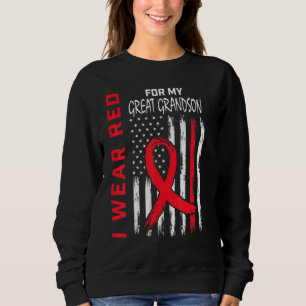 Great Grandson Heart Disease Awareness Flag Matchi Sweatshirt