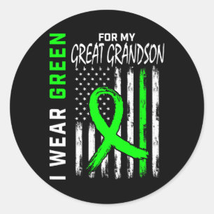 Great Grandson Kidney Disease Cerebral Palsy Aware Classic Round Sticker