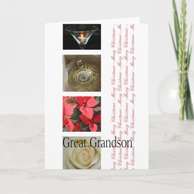 Great Grandson Merry Christmas Holiday Card (Front)