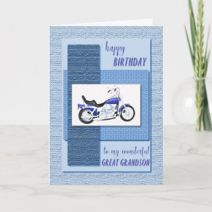 Great grandson, motor bike birthday card