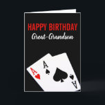 Great-Grandson Poker Birthday Card<br><div class="desc">Great-Grandson Poker</div>