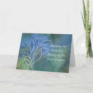 Great Grandson Religious Birthday Blessings  Card
