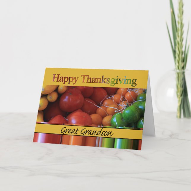 Great Grandson Thanksgiving Card (Front)