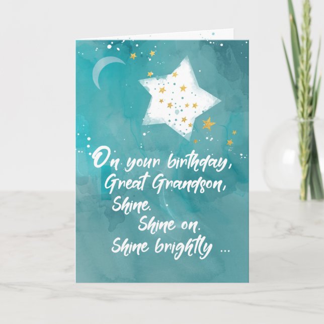 Great Grandson Tween or Teen Birthday Night Sky Card (Front)