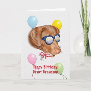 Great Grandson's Birthday Card with Labrador Dog