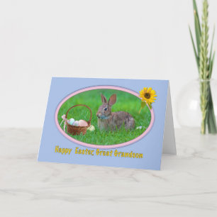 Great Grandson's Easter Card with Bunny and Eggs