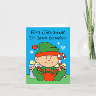 Great Grandson's First Christmas Elf Holiday Card