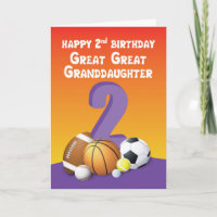 Great Great Granddaughter 2nd Birthday Sports Ball