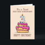 Great Great Granddaughter 3rd Birthday, Sweet Cake Card<br><div class="desc">A third birthday is ready to happen in a few days. As this comes,  you can send your great great granddaughter this cute pink card to join in the celebration. Send her 3rd birthday greetings and wishes.</div>
