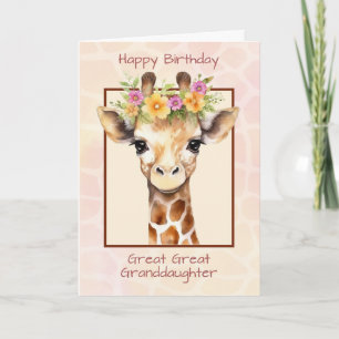 Great Great Granddaughter Birthday  Sweet Safari Card
