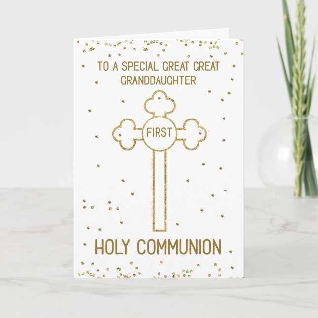 Great Great Granddaughter First Holy Communion Card (Front)