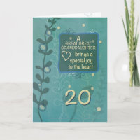 Great Great Granddaughter Religious 20th Birthday