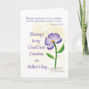 Great Great Grandma on Mothers Day Blessing Flower Card