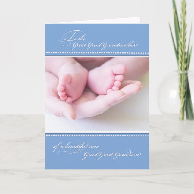 Great Great Grandparents New Great Great Grandson Card (Front)