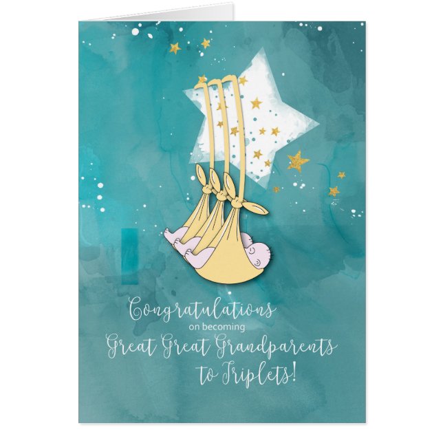 Great Great Grandparents to Triplets, Congrats (Front)