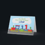 Great Great Grandson 1st Birthday Colorful Train Card<br><div class="desc">“Choo-choo!”,  the train on the front says. Give way as this colorful vehicle is about to deliver a train of birthday fun to your great great grandson once he celebrates his 1st birthday. Personalize his name on the front and order this card right now!</div>