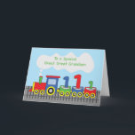 Great Great Grandson 1st Birthday Colorful Train Card<br><div class="desc">Maybe your great great grandson would wonder why there is a train on the cover of this card when he only sees them on TV? Well, this might not be the time to explain to him all about it but this may be the best card to greet him a happy...</div>