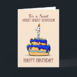 Great Great Grandson 1st Birthday, Sweet Blue Cake Card<br><div class="desc">A well-loved great great grandson will be turning one very soon. This card which has a blue cake on the front is meant to bring sweet birthday greetings and wishes to him. Send this to your grandson as this will also serve a keepsake card.</div>