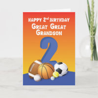 Great Great Grandson 2nd Birthday Sports Balls