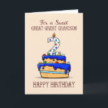 Great Great Grandson 2nd Birthday, Sweet Blue Cake Card<br><div class="desc">Join in the celebration as your great great grandson turn two. This card with a sweet cake on the front is perfect to send on this occasion. This will make his already sweet day sweeter.</div>