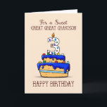 Great Great Grandson 3rd Birthday, Sweet Blue Cake Card<br><div class="desc">When he turns three,  your great great grandson deserves the sweetest greetings and message ever. With a sweet cake a colorful candies on the front,  this card does just that,  to bring sweet greetings and message for the celebrant on his 3rd birthday.</div>
