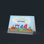 Great Great Grandson 4th Birthday Colourful Train Card<br><div class="desc">Take this opportunity to order this card now if you want to send fun and colourful birthday greetings for a great great grandson as he celebrates his 4th birthday soon. You also have the option of customising the cover with his name.</div>