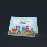 Great Great Grandson 6th Birthday Colourful Train Card<br><div class="desc">Avoid the rush and order your copy of this card today! This is one that was designed to say and greet your great great grandson a happy 6th birthday. The front is also customisable so you can personalise this with his name too.</div>