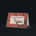 Great Great Grandson Birthday Basketball Large Card<br><div class="desc">A grunge looking card that is perfect to give your great great grandson on his birthday. It’s like giving him an old and worn out ball. THE TEXT ON THE COVER OF THIS CARD IS GRUNGE STYLE THAT INTENTIONALLY LOOKS AGED AND WORN OUT.</div>