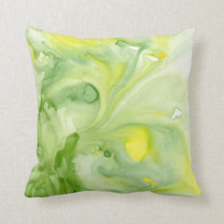 Great Greens Abstract Watercolor Throw Pillow