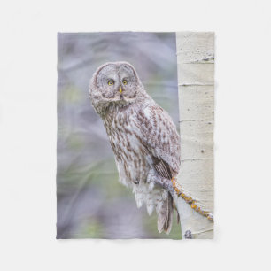 Great Grey Aspen Tree Branch Fleece Blanket