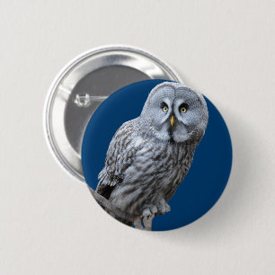 Great Grey Owl 6 Cm Round Badge