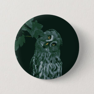 Great Grey Owl 6 Cm Round Badge