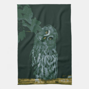 Great Grey Owl American MoJo Kitchen Towels