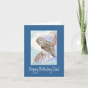 Great Grey Owl Dad Birthday Card