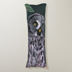 Great Grey Owl Halloween Wildlife Art Body Cushion
