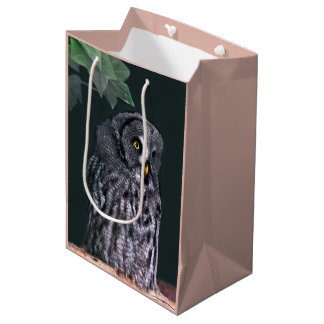 Great Grey Owl Halloween Wildlife Art Medium Gift Bag