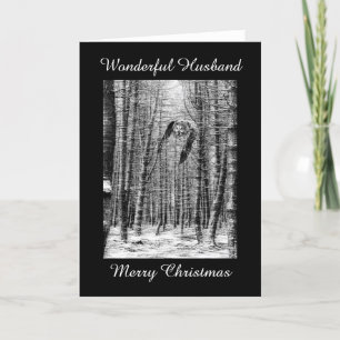 Great grey owl photograph Christmas Husband Holiday Card