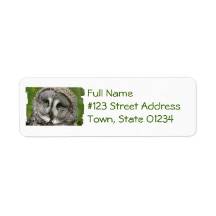 Great Grey Owl Return Address Mailing Label