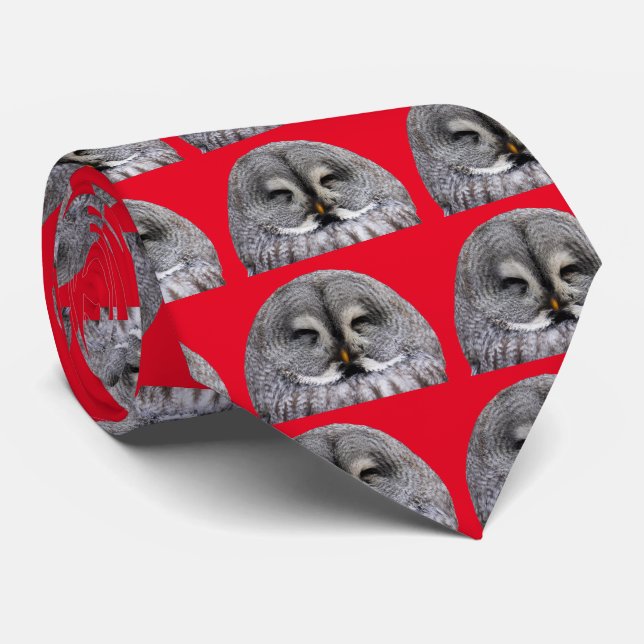 Great Grey Owl Tie (Rolled)