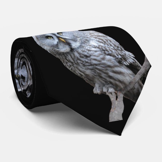 Great Grey Owl Tie (Rolled)